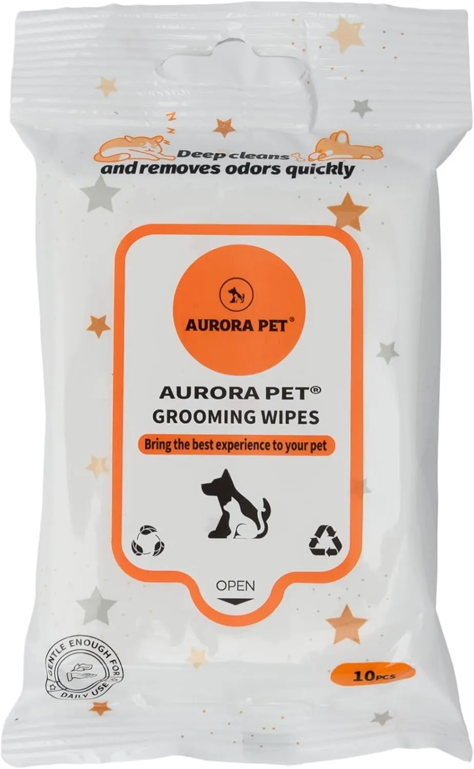 Aurora Pet Wipes  100% Natural, Plant-Based Hypoallergenic Grooming Wipes for Dogs & Cats (120-Count Travel Pack)