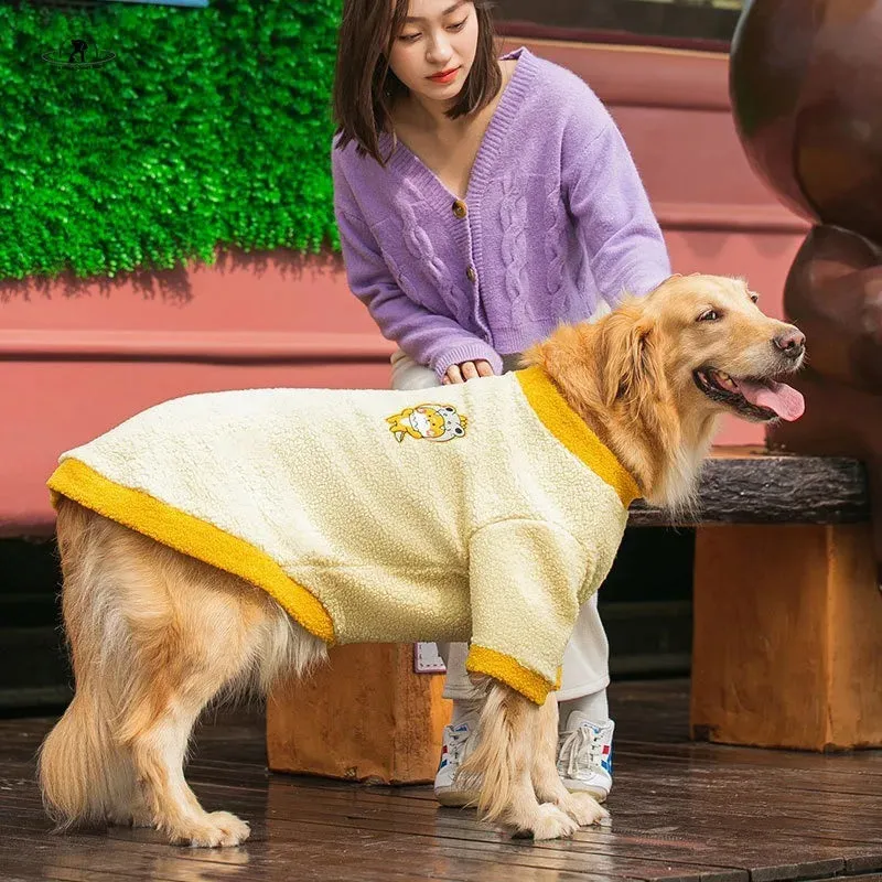 Autumn and Winter Big Dog Clothes - Keep Your Golden Retriever, Samoyed, and Large Dogs Warm with a Two-legged Coat - Ideal Pet Pellet Coat for Spring and Winter - Stylish Pet Clothes