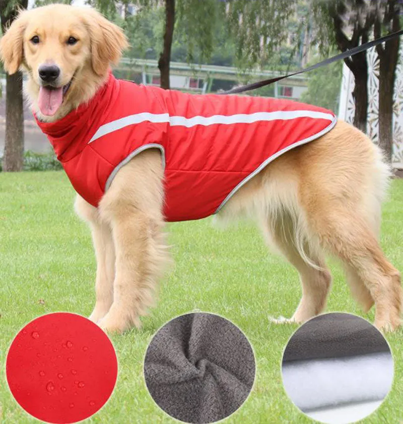 Autumn and winter new dog clothes reflective warm dog outdoor jacket