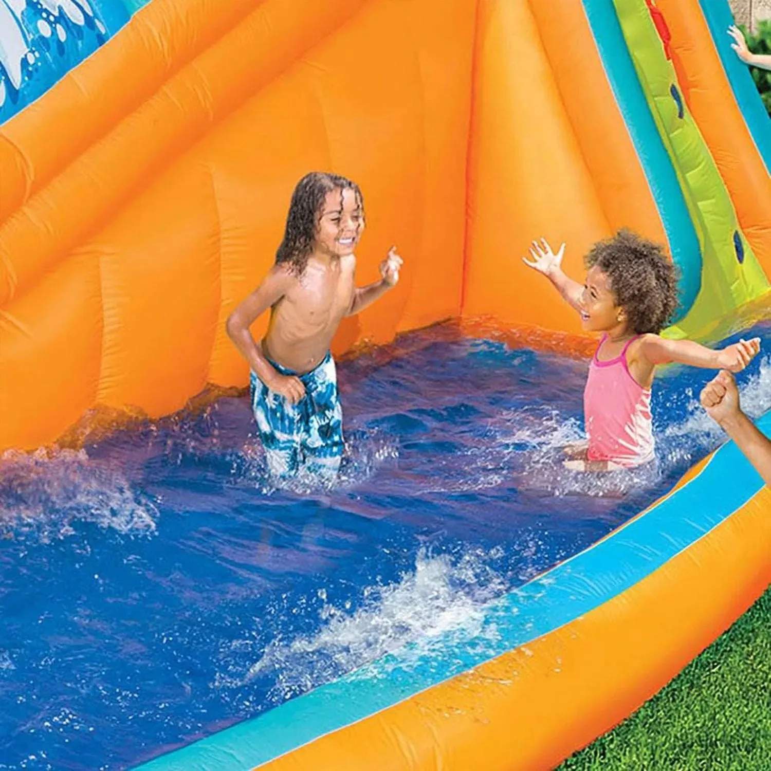 Banzai Surf Rider Kids Inflatable Outdoor Water Slide Aqua Lagoon Splash Park Banzai