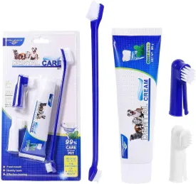 Best Dog Toothbrush & Toothpaste Kit for Kooikerhondje and Other Sporting Dogs Dogs - Natural Ingredients Reduce Plaque, Whiten Teeth, Freshen Breath