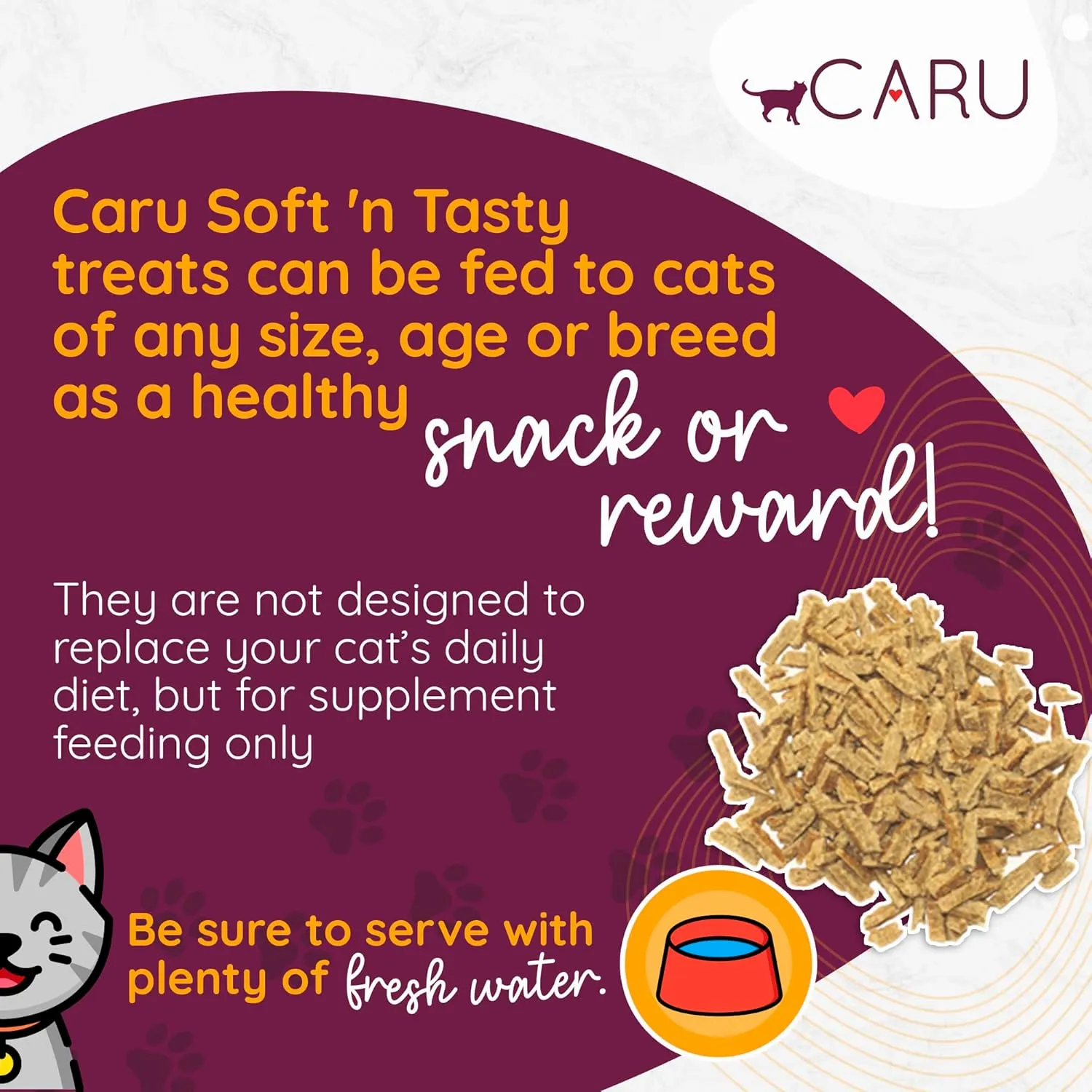 CARU - Soft n Tasty Baked Bites - Chicken Bites Cat Treats - Flavorful All-Natural Treats - 3 oz.