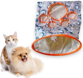 Cat Tunnel Bags for Indoor Cats, 2025 New Pet Cat Play Tunnel Toy, Collapsible Interactive Cat Drill Bag Pet Toy with Plush Ball Cat Self Interactive Toys (Hedgehog-Gray)