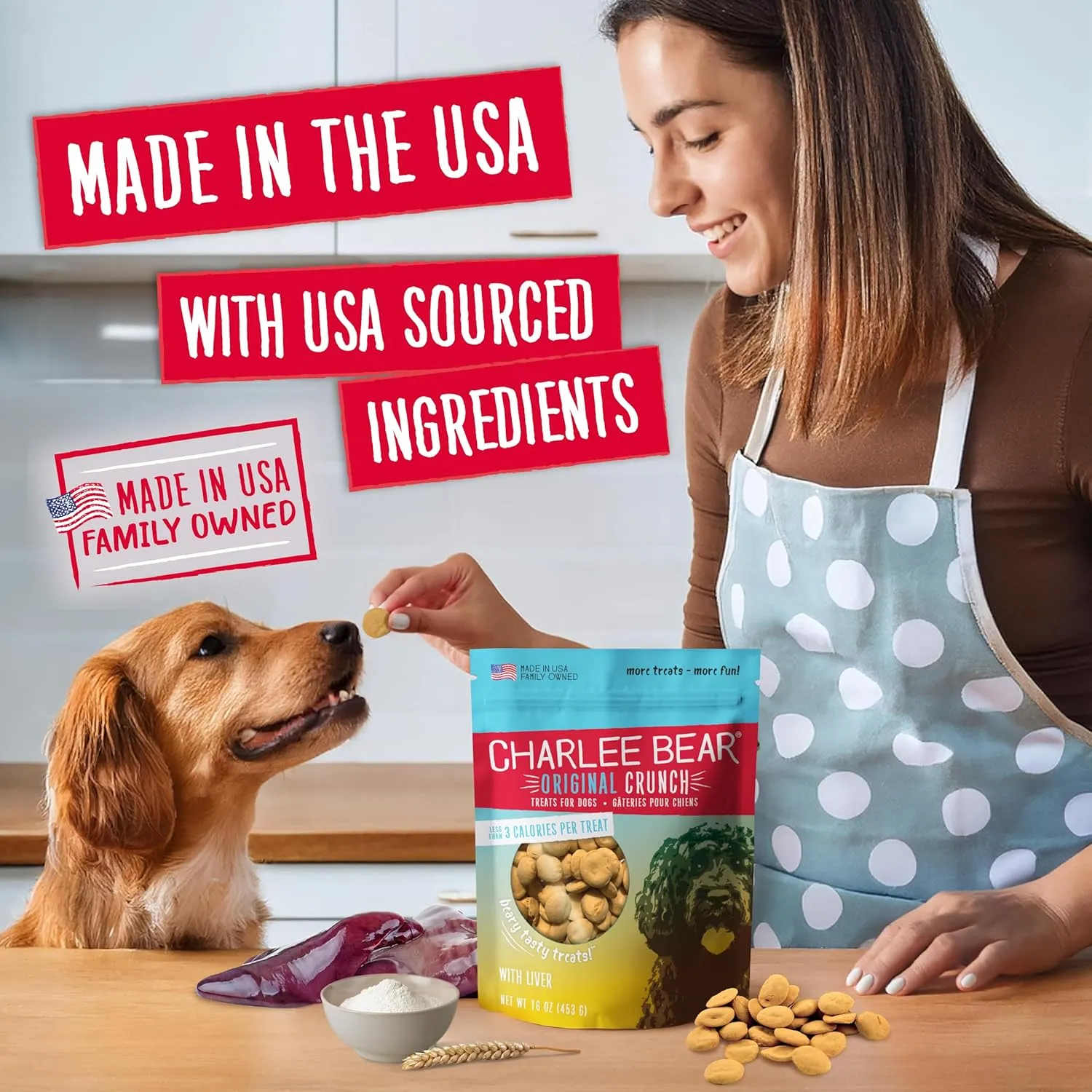 Charlee Bear Original Dog Treats, Chicken Liver, 16 oz