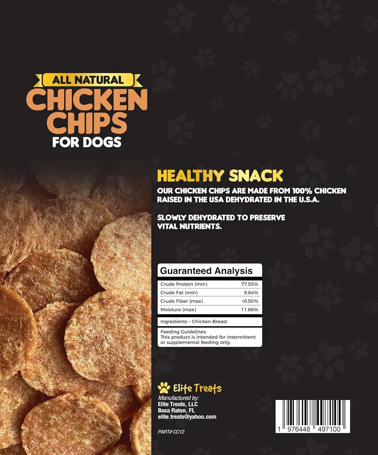 Chicken Chips 12 oz, Dehydrated Chicken Dog Treats, All Natural, Single Ingredient, USA Made, for Small to Large Dogs