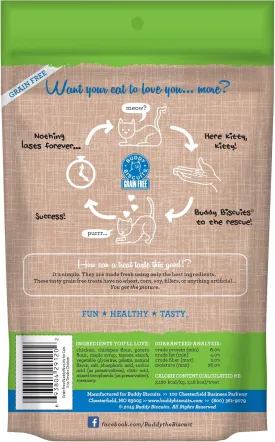 Cloud Star Buddy Biscuits 3 oz Pouch of Grain Free Soft & Chewy Cat Treats Made with Natural Tender Chicken (Pack of 2)
