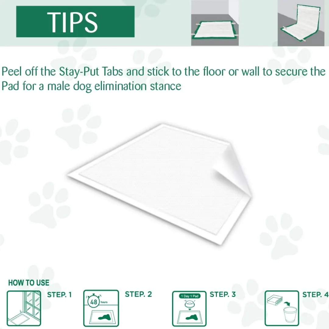 Disposable Dog Pee Pads [23x23] Underpads for Surface Protection and Puppie Trainning. High Absorbency Leak Proof Pads with Tapes. Great Value Dog Pads (L, 30, Count)