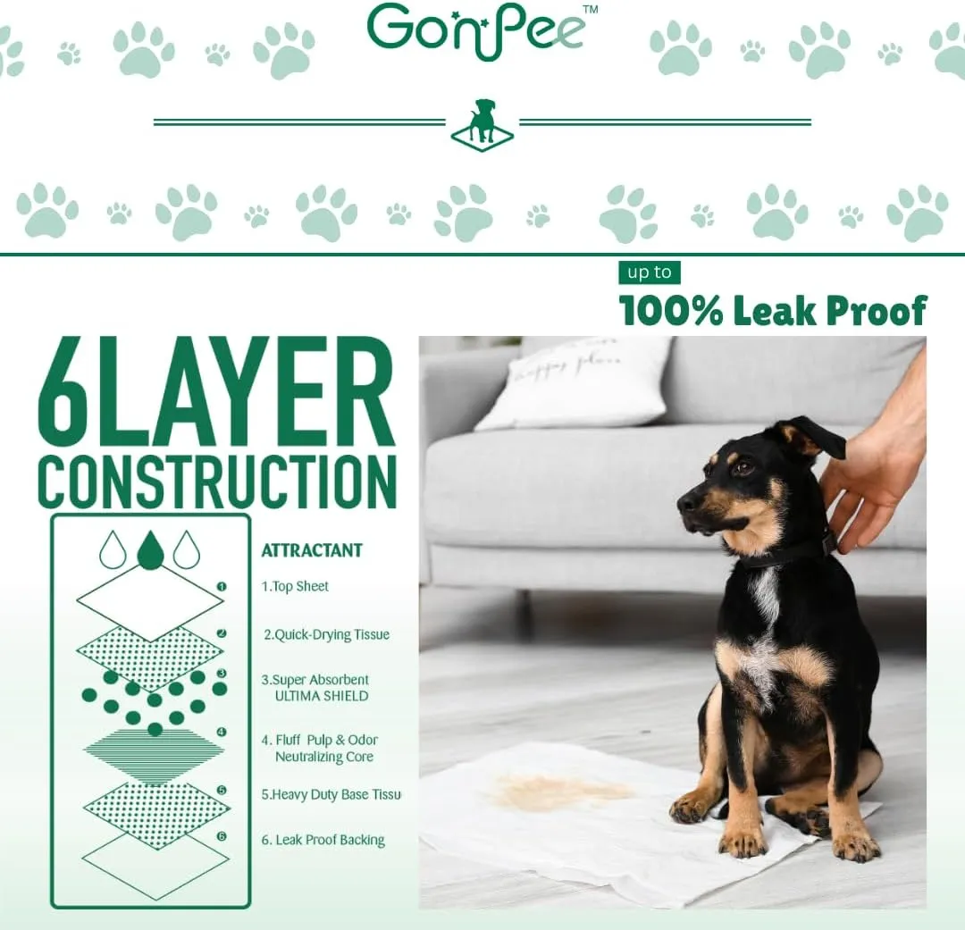 Disposable Dog Pee Pads [23x23] Underpads for Surface Protection and Puppie Trainning. High Absorbency Leak Proof Pads with Tapes. Great Value Dog Pads (L, 30, Count)