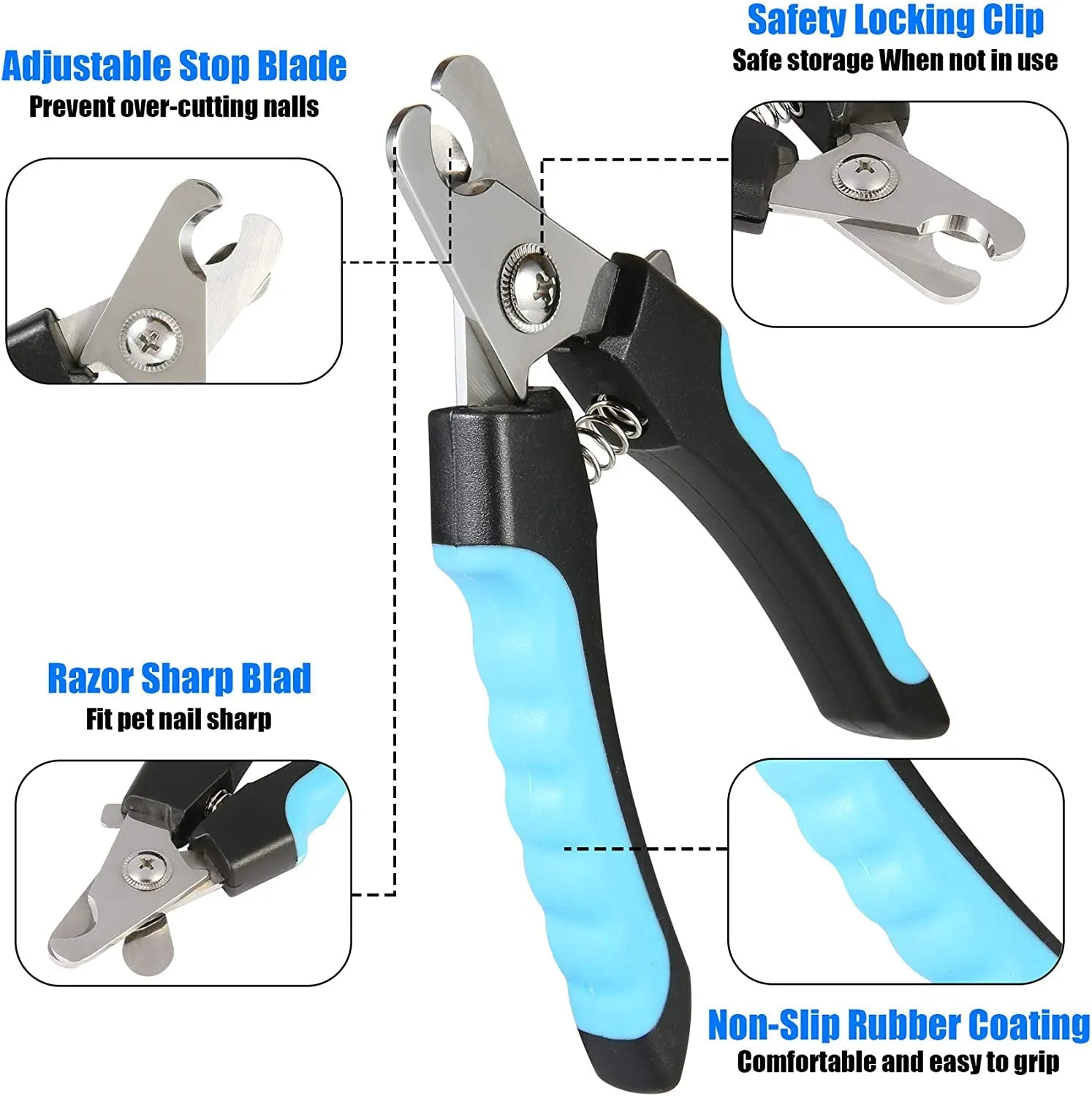 Dog Grooming Scissors Set, Safety round Tip, Grooming Tools 6 Pieces Kit for Dogs