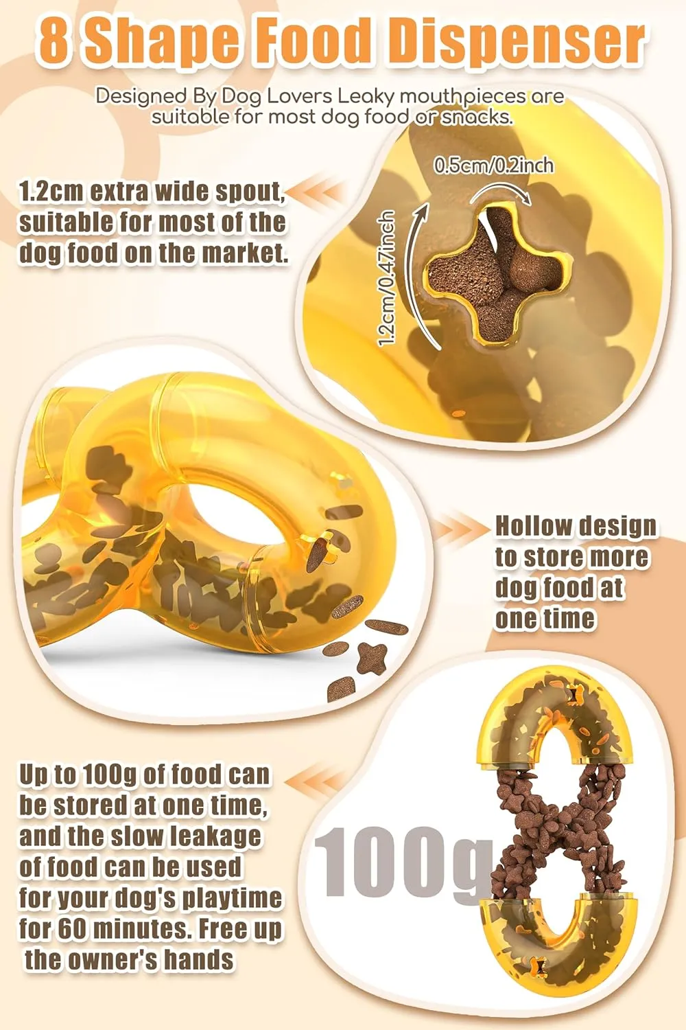 Dog Pet Food Treat Feeder Chew Tooth Cleaning Ball Dog Toy Ball, Nontoxic Bite Food Ball Dogs Cats Training Exercise Toy, Exercise Game IQ Training Ball-Feeder Toy (with White Ball)
