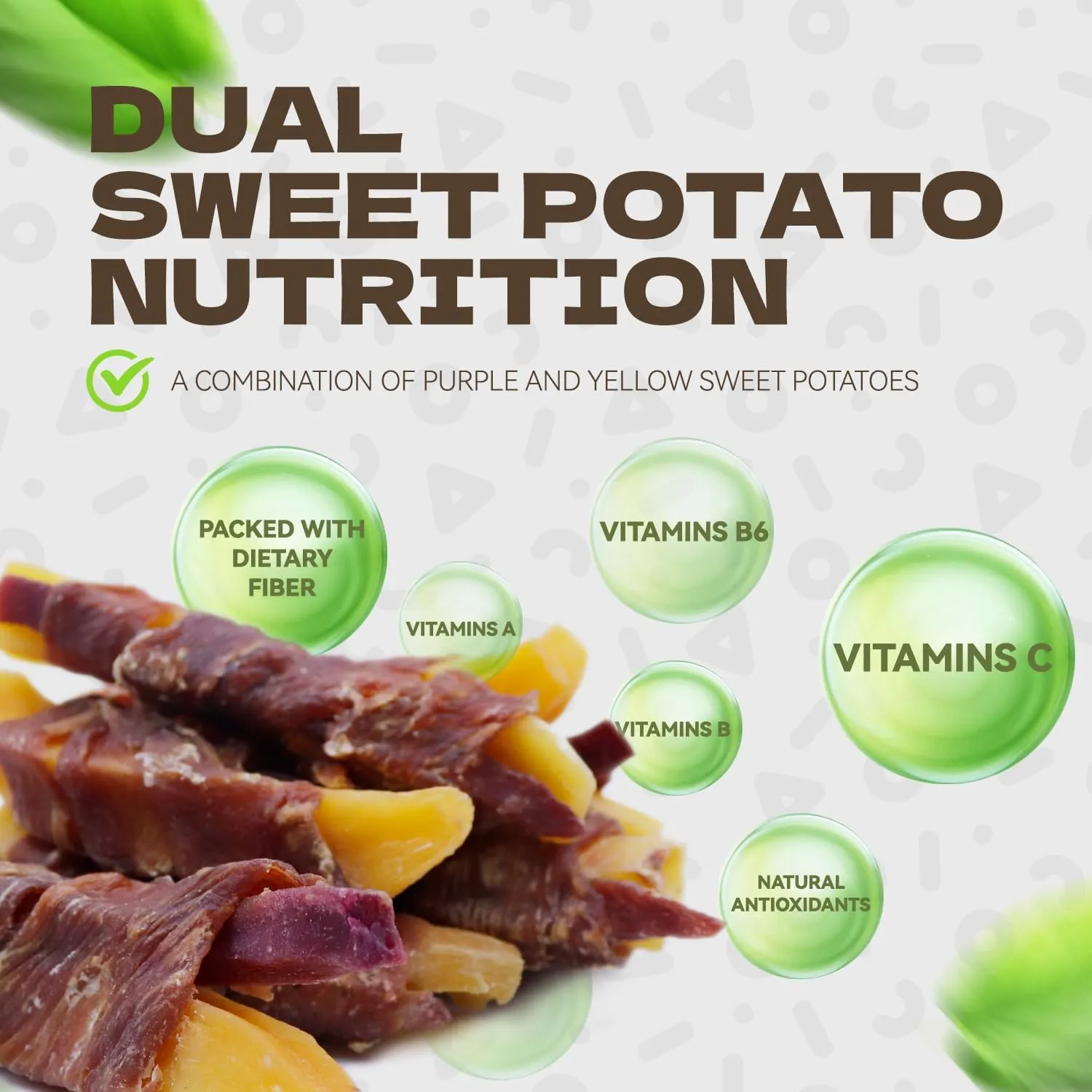 Dog Treats Duck Wrapped Double Sweet Potato, High Protein Duck Jerky Training Treats Low Fat Dog Snacks Soft Healthy Chews for Small Medium Large Breed 10.58oz/12-15Pcs