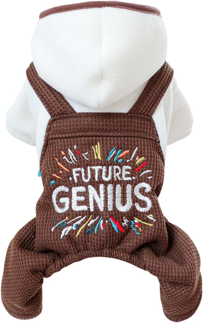 Dog Winter Jumpsuit Puppy Stylish Hood Four-Legged Clothes Small Dog Fleece Lined Coats Cozy Warm Pajamas Hoodies Dog Cute One Piece Outfits Chihuahua Clothes Christmas Holiday Birthday Dog Coats