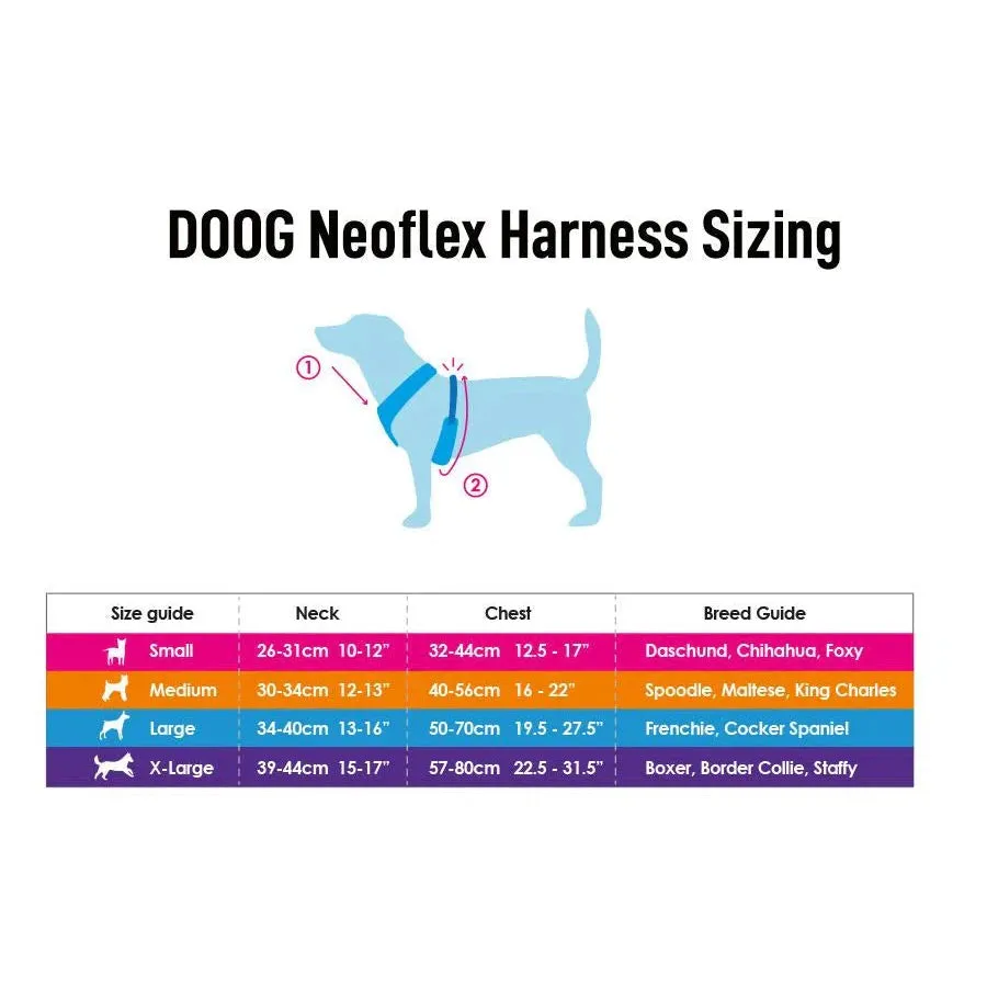 DOOG Neoflex Neoprene Lady Neon Pink Dog Harness Extra Small