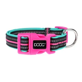 DOOG Neoprene Rin Tin Tin Neon Teal and Pink Dog Collar Large^^^