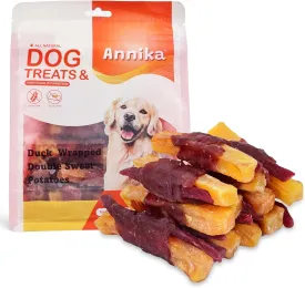 Duck Wrapped Double Sweet Potatoes Dog Treats, Snacks Chewy for Dog Premium Quality, Training Treats for Dogs,Duck Jerky Eliminates Tears,Low Fat for Small Large Dogs 11.6OZ