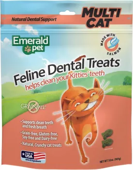 Feline Dental Treats  Tasty and Crunchy Cat Dental Treats Grain Free  Natural Dental Treats to Clean Cat Teeth, Freshen Breath, Reduce Plaque and Tartar Buildup  Salmon Treats, 32 oz (32 oz)