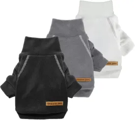 Fitwarm 3 Pack Classic Fleece Turtleneck Sweater, Dog & Cat Apparel - Winter Pullover Jumper for Small Dogs & Cats, Boy & Girl, Black, Grey, White, Small