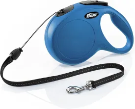 FLEXI New Classic Retractable Dog Leash (Cord), 26 ft, Medium, Blue