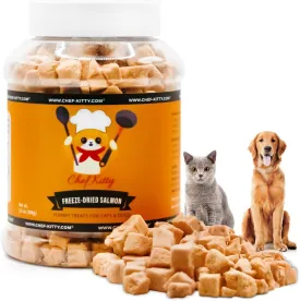 Freeze-Dried Salmon Treats for Cats & Dogs  100% Wild Caught, Single Ingredient, High-Protein, Healthy Snack  No Additives or Preservatives  2.6oz - Inspected & Tested in USA