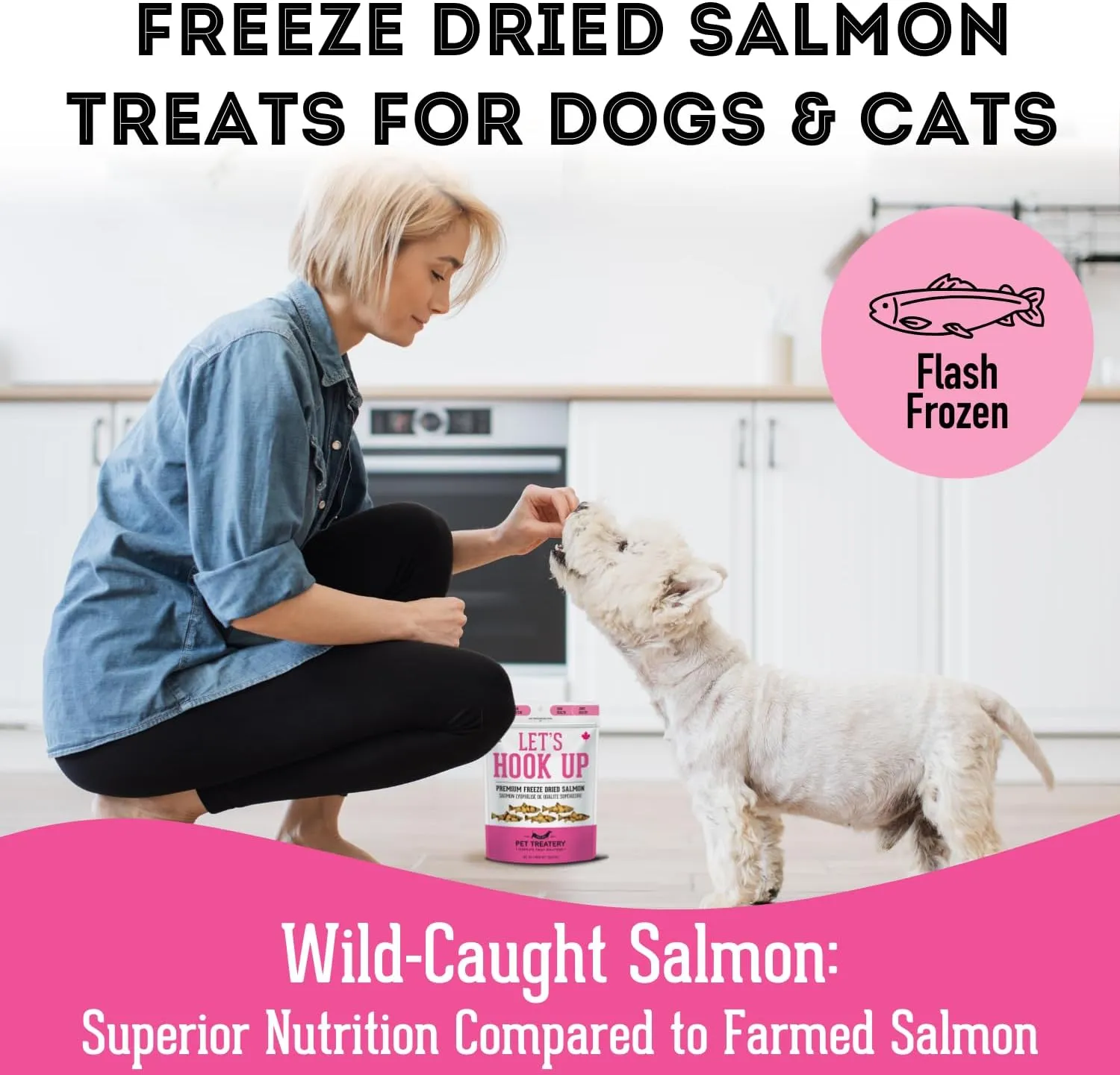 Freeze Dried Salmon Treats for Dogs & Cats (1.76 oz, Pack of 1) - Single Ingredient Dog Treats, Cat Treats - Natural Dog Treats, Grain Free