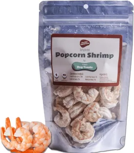 Freeze Dried Shrimp Cat Treats - Single Ingredient Shrimp Treats for Cats 1 oz Popcorn Shrimp Bag