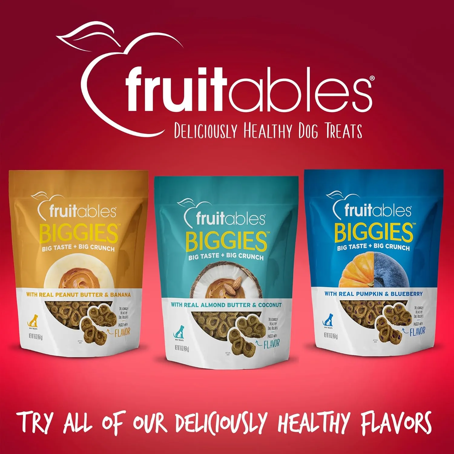 Fruitables Biggies Dog Biscuits Crunchy Dog Biscuits Made with Pumpkin