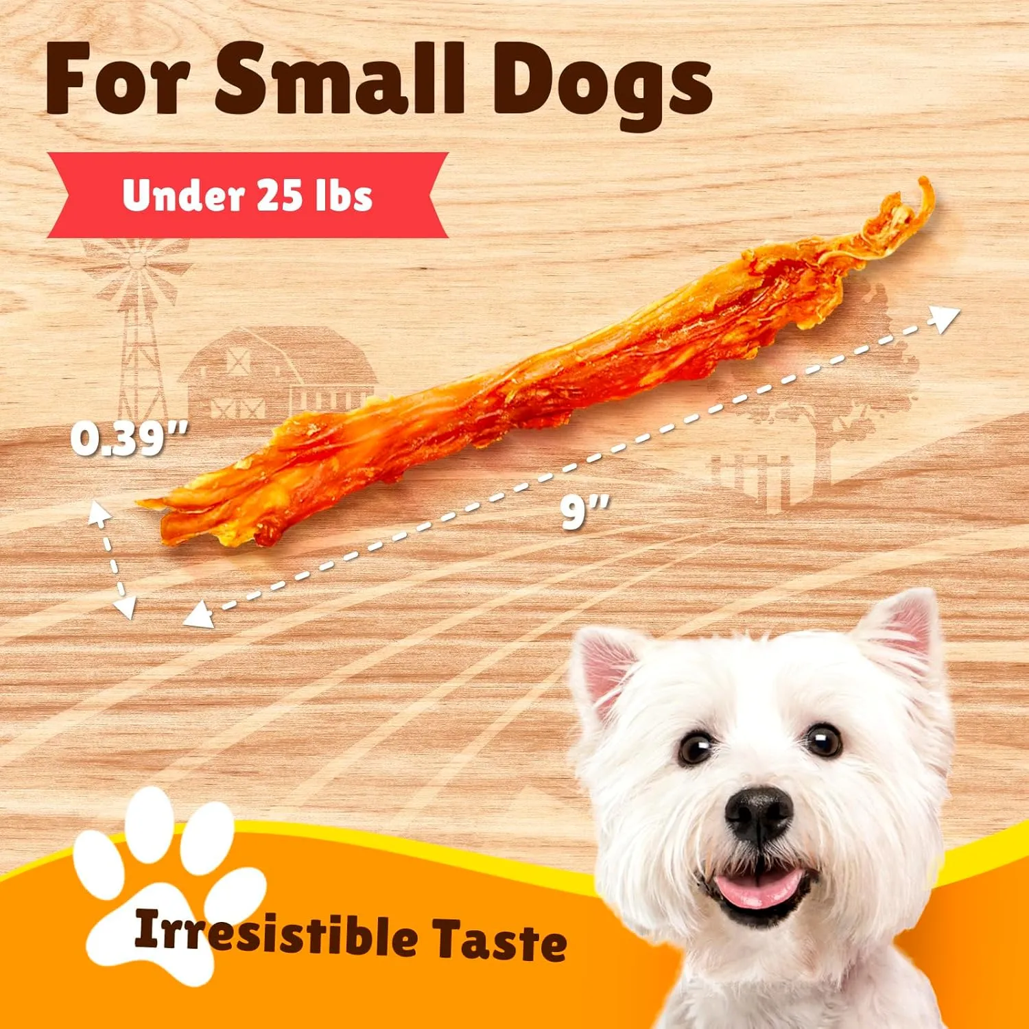 Gootoe Turkey Tendon Dog Treats, Turkey Tendon Strip 3oz, 100% USA-Sourced, Natural Snack, Premium Training Chews, Hypoallergenic, Reseal Value Bags, Size for Small Dogs