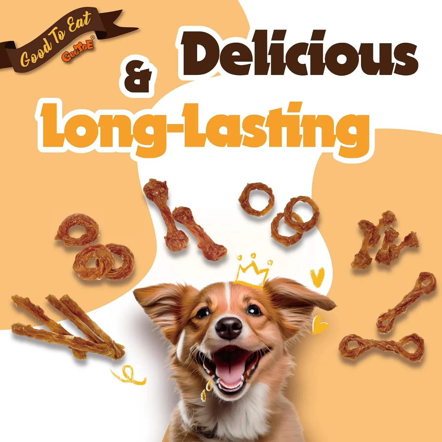 Gootoe Turkey Tendon Dog Treats, Turkey Tendon Strip 3oz, 100% USA-Sourced, Natural Snack, Premium Training Chews, Hypoallergenic, Reseal Value Bags, Size for Small Dogs