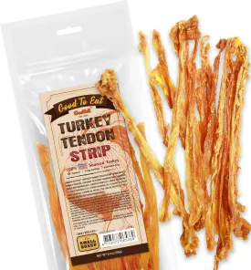 Gootoe Turkey Tendon Dog Treats, Turkey Tendon Strip 3oz, 100% USA-Sourced, Natural Snack, Premium Training Chews, Hypoallergenic, Reseal Value Bags, Size for Small Dogs