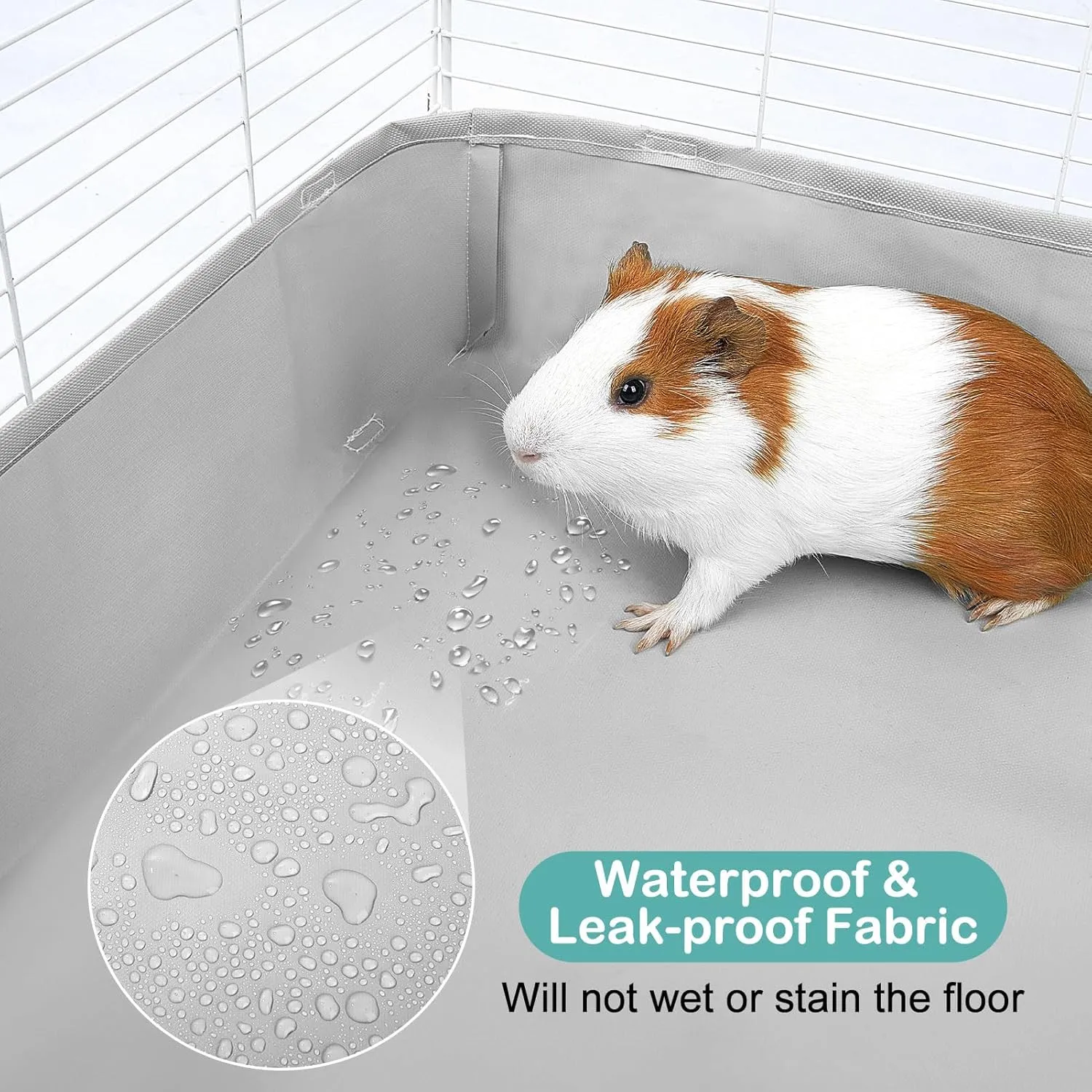 Guinea Pig Cage Liner, Waterproof Liner for Guinea Pigs, Guinea Pig Bedding with Tarp Bottom for C&C Grids, Cage Liners for Guinea Pig, Bunny, Hamster, Rabbit,Not Include Cage,47 * 24 inches