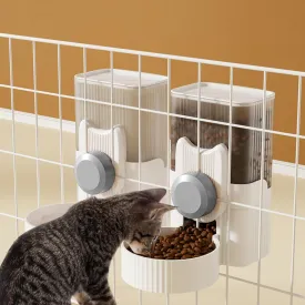 Hanging Cage Automatic Food Water Dispenser, Detachable Auto Gravity 1L Self-Feeding Feeder and Waterer Set, Crate Auto Feeder Dish for Puppy Cats Ferret Bunny Guinea Pig Small Pets