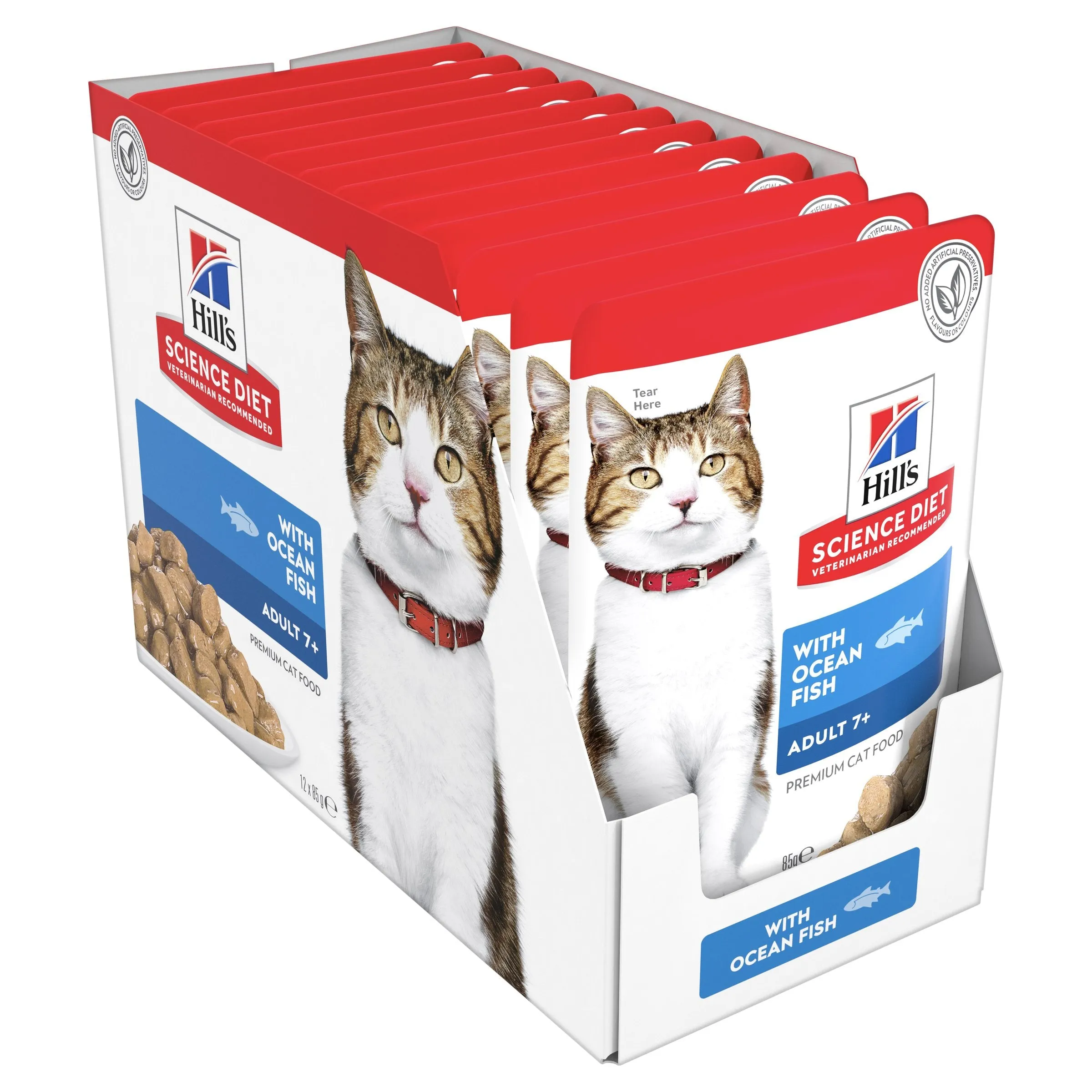 Hills Science Diet Adult 7  Active Longevity Mature Ocean Fish Cat Food Pouches 85g x 12^^^