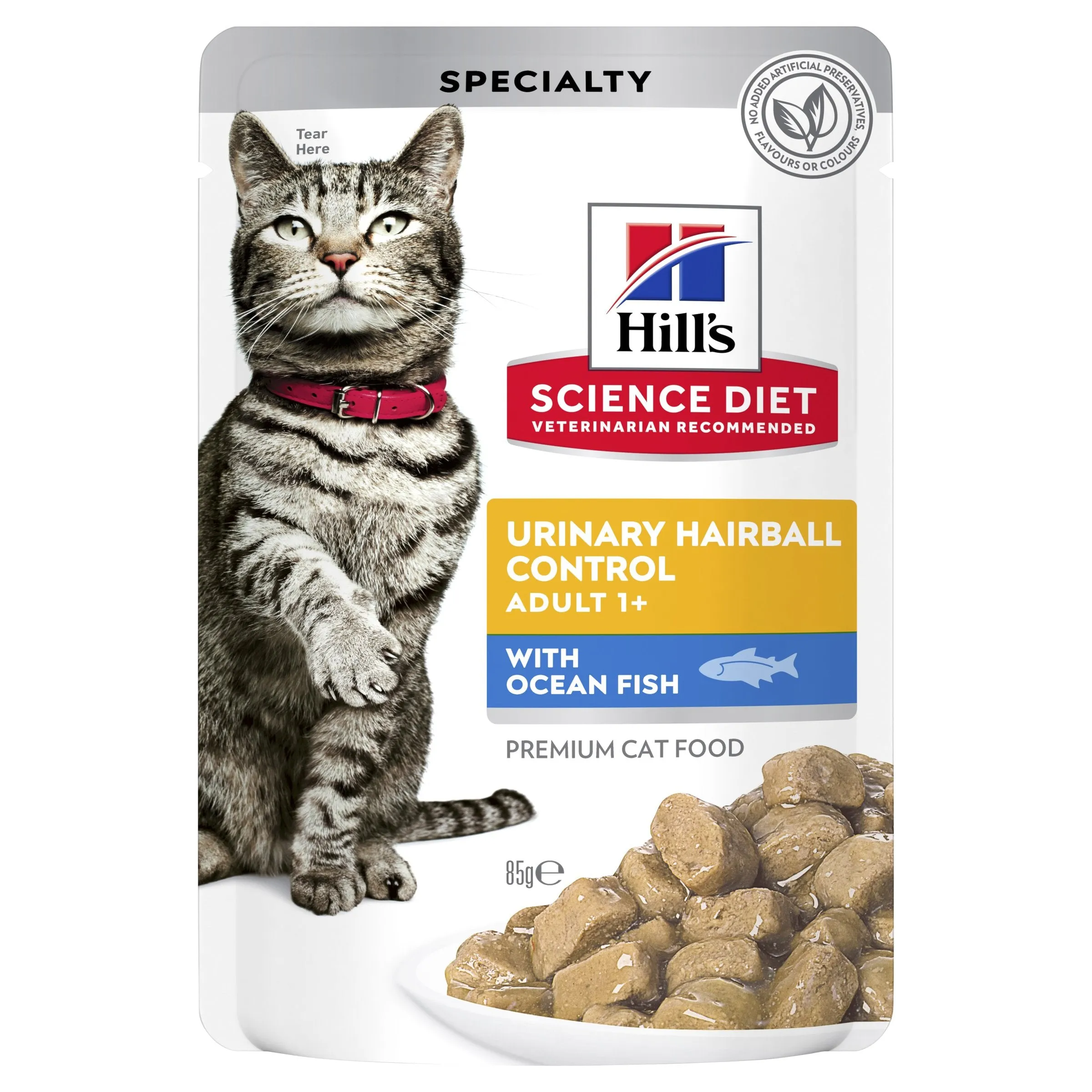 Hills Science Diet Adult Urinary Hairball Control Ocean Fish Cat Food Pouches 85g^^^