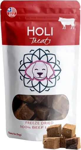 HOLI Freeze Dried Liver Treats for Dogs- All Natural Pasture Raised Healthy Beef Liver, 100% Made in USA - Single Ingredient - Human Grade - Grain Free - Diabetic Friendly