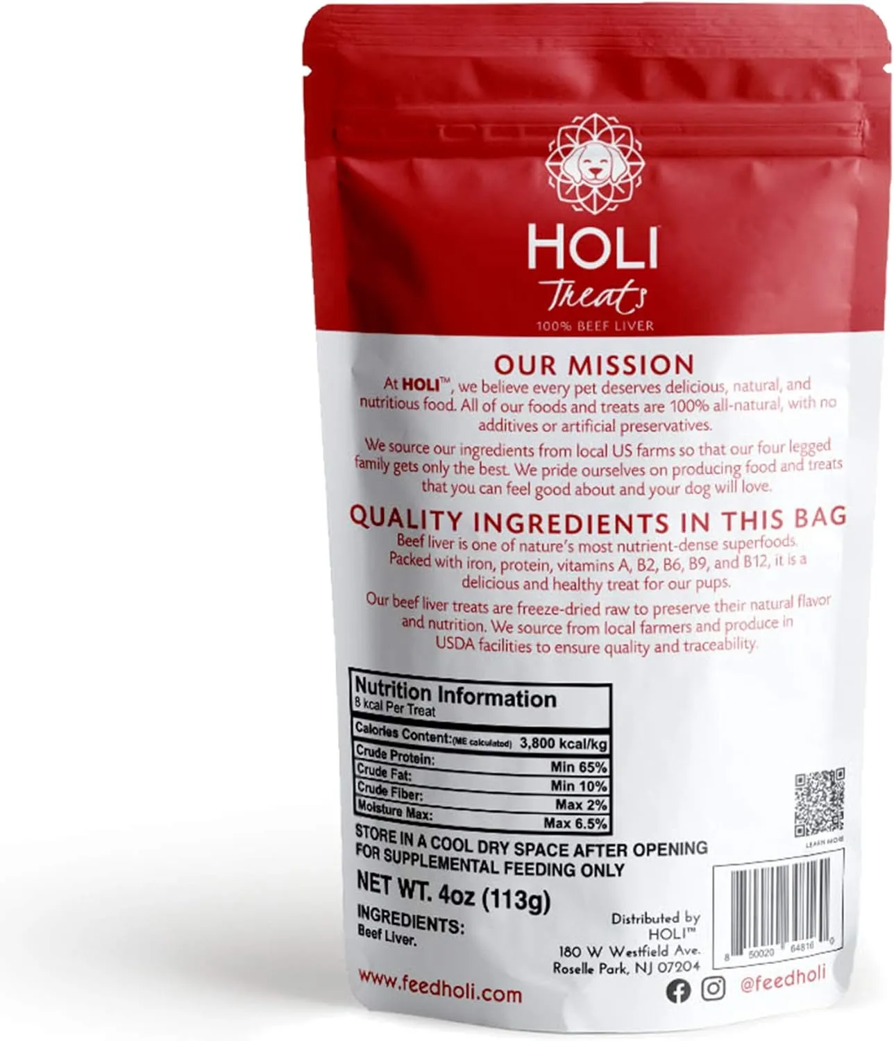 HOLI Freeze Dried Liver Treats for Dogs- All Natural Pasture Raised Healthy Beef Liver, 100% Made in USA - Single Ingredient - Human Grade - Grain Free - Diabetic Friendly
