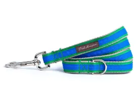 Kelly Green/Bright Blue Stripe 6ft Dog Leash - 326
