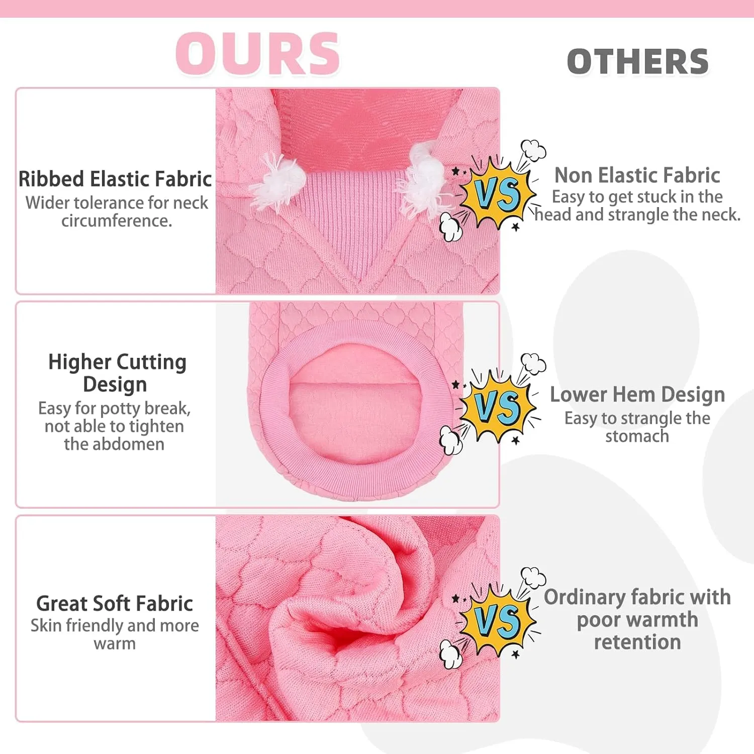 KOOLTAIL Dog Hoodie Pet Clothes Sweater with Hat and Pocket for Small Medium Large Dogs, Warm Soft Dog Cold Weather Coat, Clover Laminated Cotton Hooded Sweatshirt Outfit for Puppy Cats, Pink ML