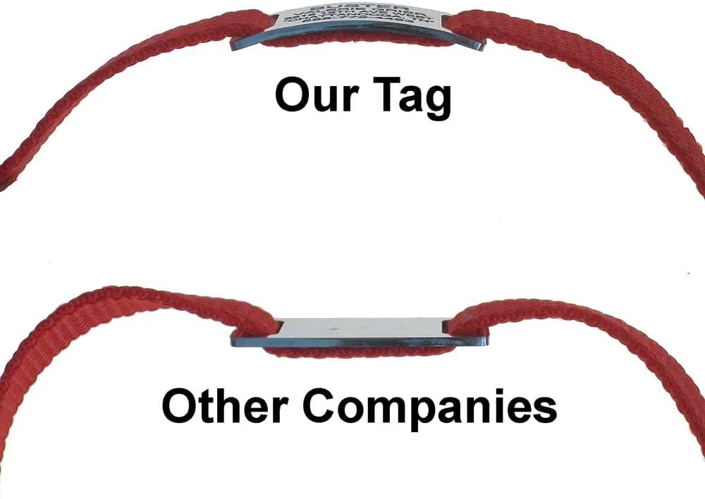 LuckyPet Slide-On Pet ID Tags - Personalized Dog & Cat Tags - Durable Stainless Steel, Noiseless, Large Fits 1 inch Collars, Closed Ends