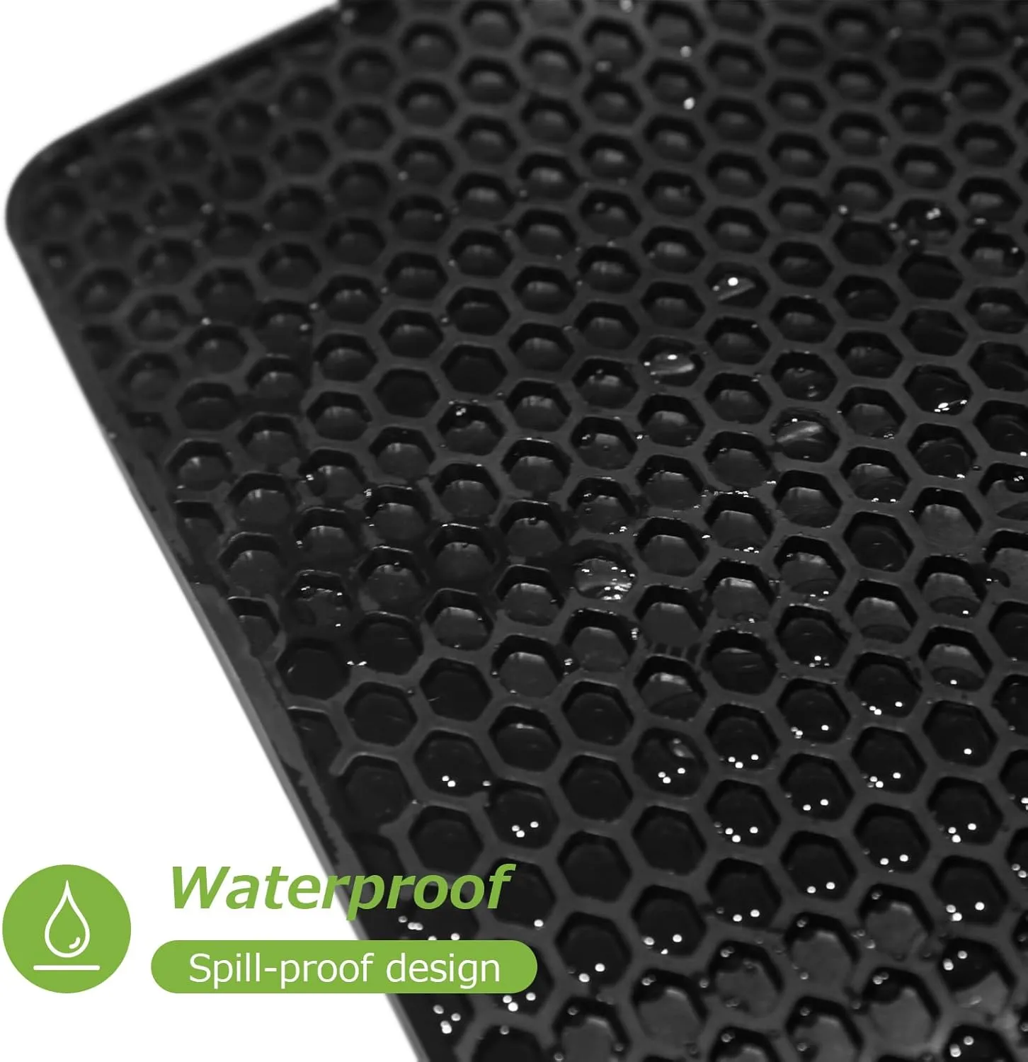 Matace Cat Litter Mat - 2 Pack, 24" x 35" Waterproof, Easy to Clean, Non-Slip Litter Catcher Mat - Black