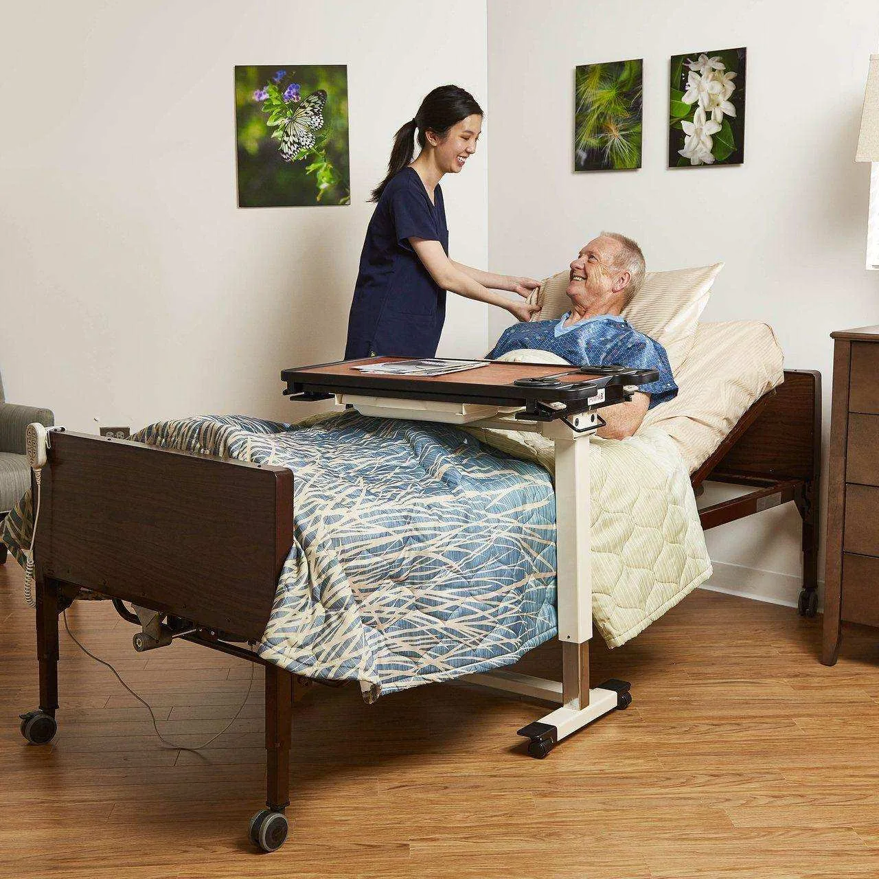MedaCure Full Electric Hospital Bed with Mattress and Rail