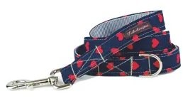 Midnight Red Hearts 6ft Dog Leash - 757