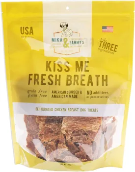 Mika & Sammy's Gourmet Jerky Dog Treats Made in The USA. (Kiss Me Fresh Breath 12 0z)