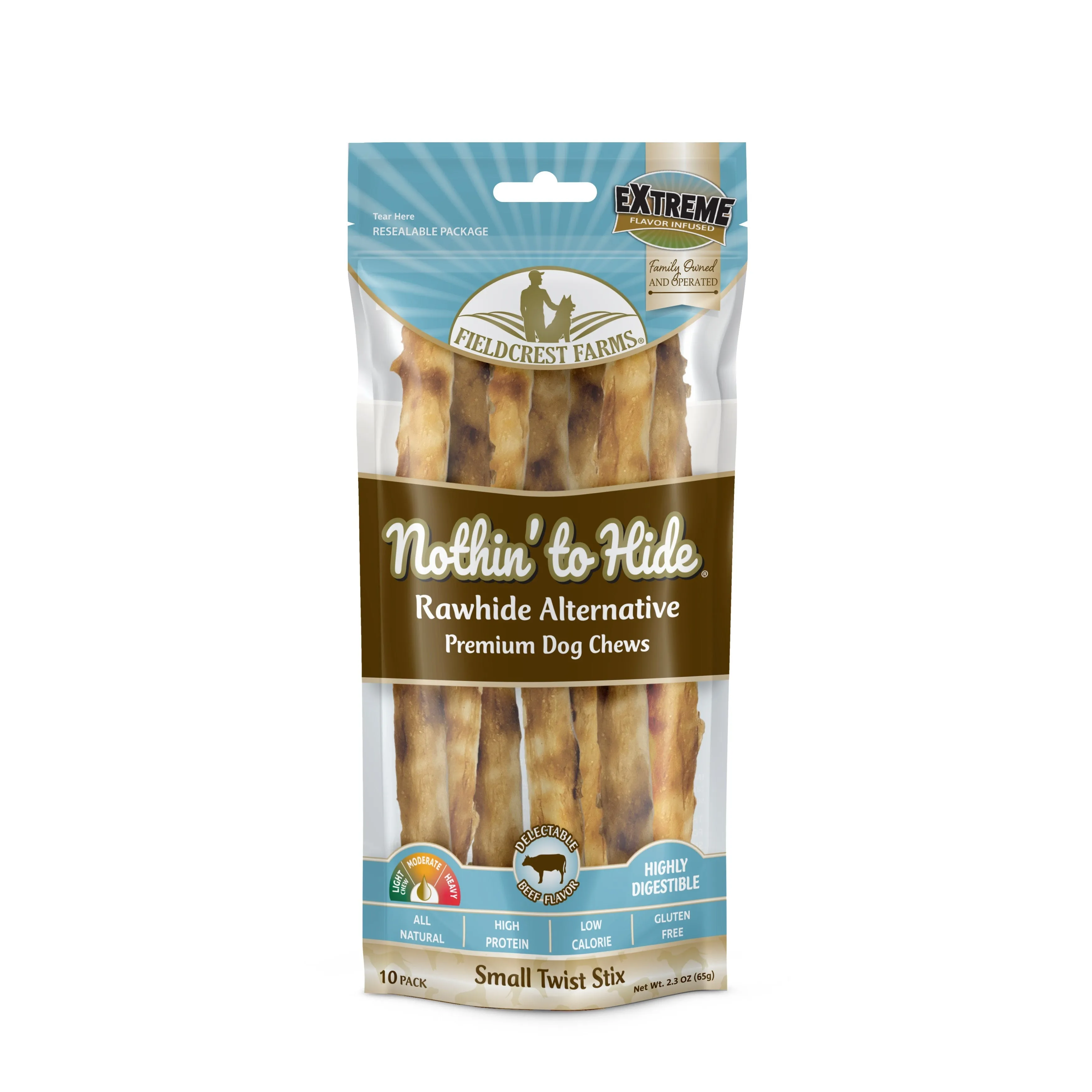 Nothin to Hide Beef Twist Stix Small Dog Treats 10 Pack
