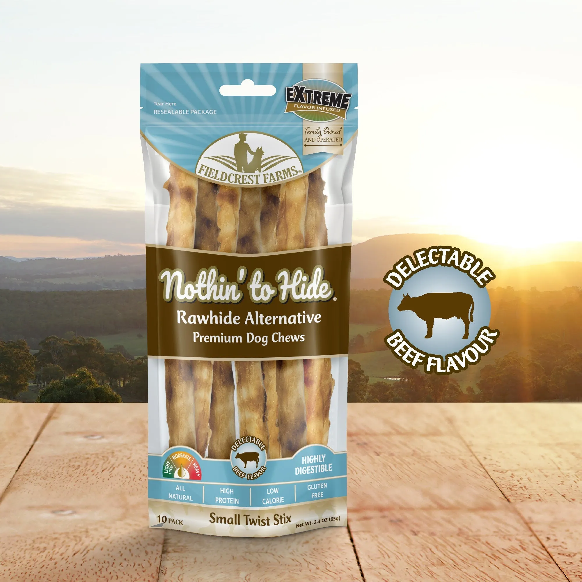 Nothin to Hide Beef Twist Stix Small Dog Treats 10 Pack