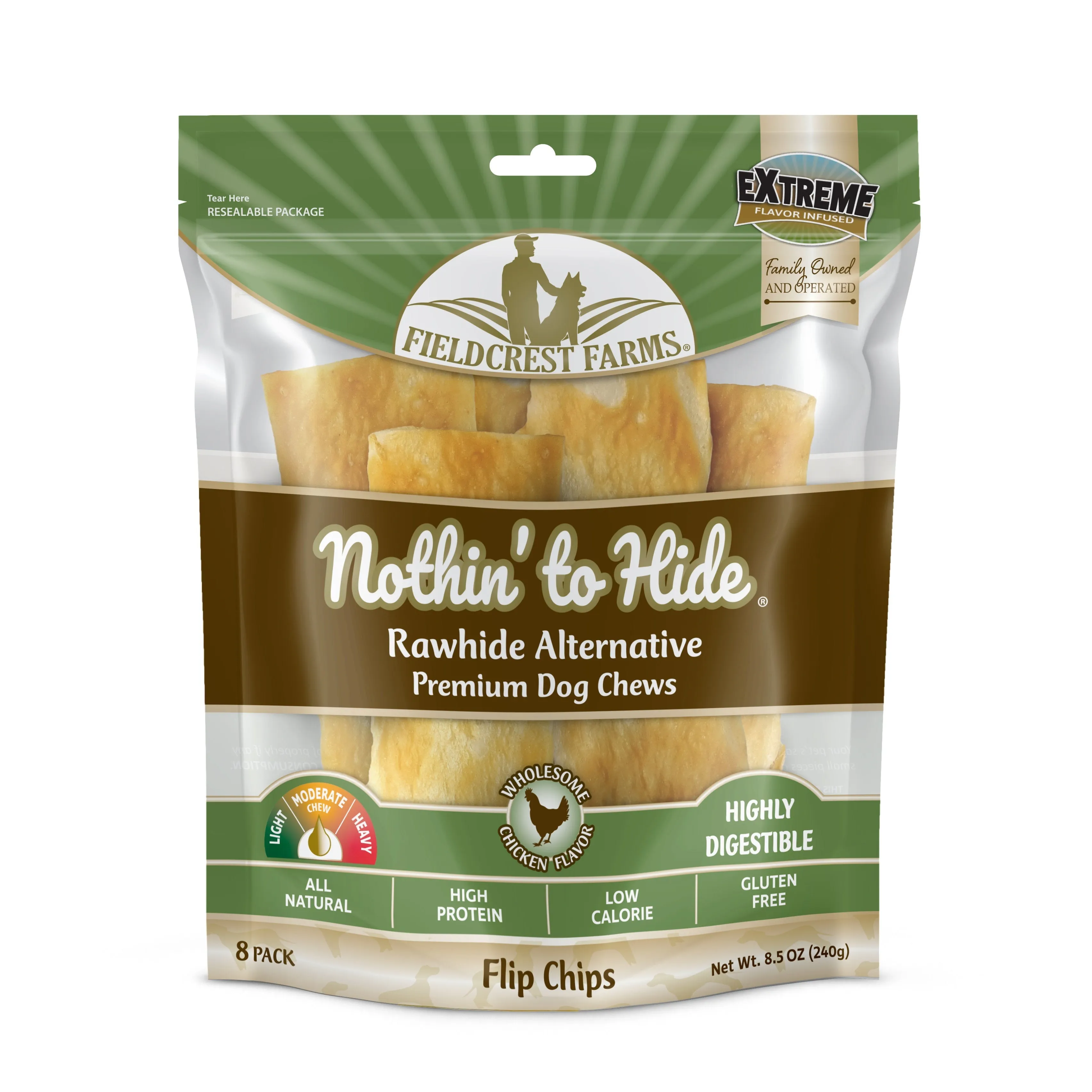 Nothin to Hide Chicken Flip Chips Dog Treats 8 Pack^^^