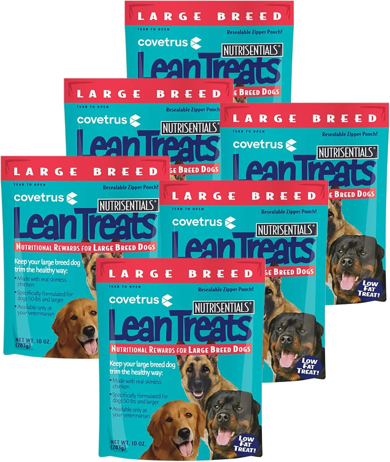 Nutrisential Lean Treats for Large Dogs - Soft Dog Treats for Large Dogs - Nutritional Low Fat Bite Size K9 Treats - Chicken Flavor - 10oz - 6 Pack