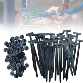 Nylon Universal Cable Tie Buckle, 2025 New Plastic Cable Ties Tool Fasteners Car Body UV Resistant Black Zipties, Upgrade Heavy Duty Self Locking Zip Ties Holder 20/50/100 Pcs (50, Black)