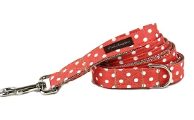 Orange/White Polka Dot 6ft Dog Leash - 510