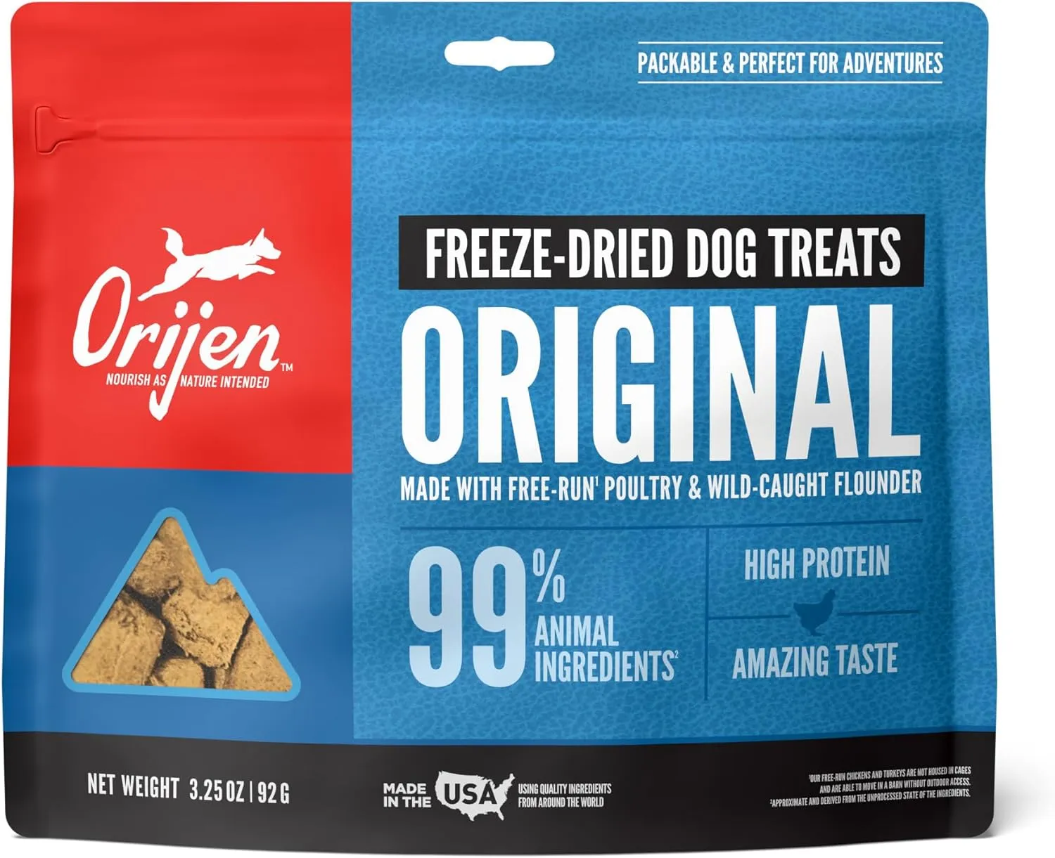 ORIJEN Freeze Dried Original Dog Treats, WholePrey Ingredients, 3.25oz