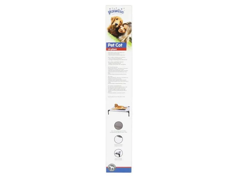 Pawise Pet Cot | Raised Comfort Dog Bed - Grey